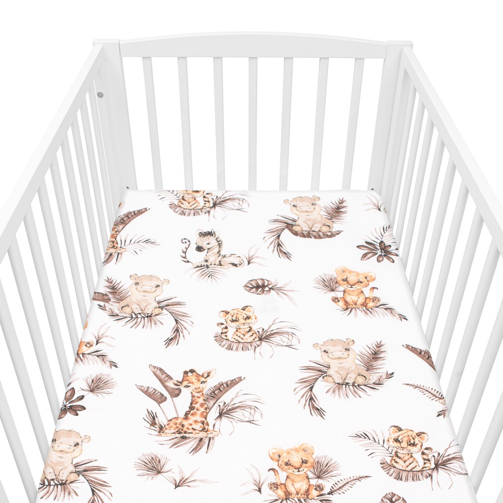 Bavlněné prostěradlo do postýlky New Baby Safari 120x60cm