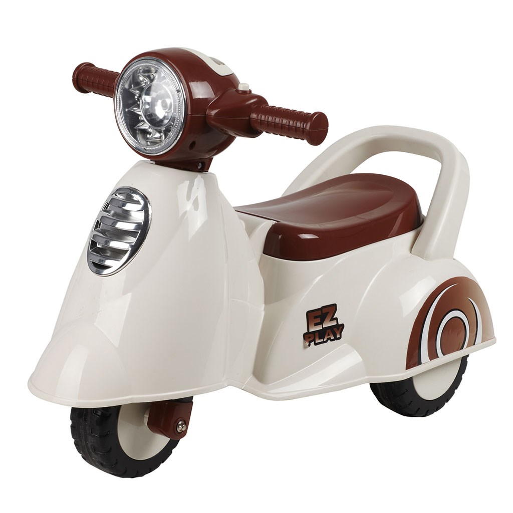 Levně Dětské odrážedlo motorka se zvukem Baby Mix Scooter bílé