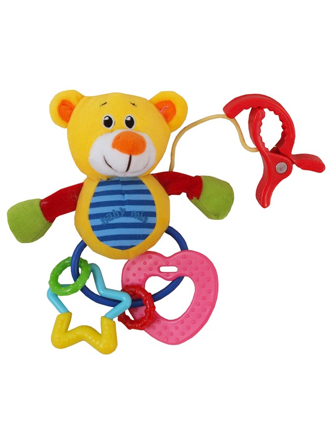 Levně Plyšová hračka s chrastítkem Baby Mix medvěd